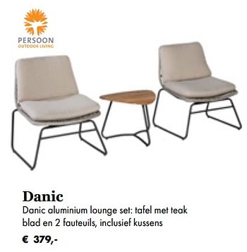 Aanbiedingen Danic aluminium lounge set - Persoon Outdoor Living - Geldig van 05/03/2019 tot 31/05/2019 bij Multi Bazar