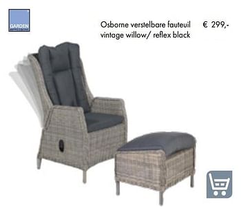 Aanbiedingen Osborne verstelbare fauteuil vintage willow- reflex black - Garden Impressions - Geldig van 05/03/2019 tot 31/05/2019 bij Multi Bazar
