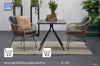 Aanbiedingen Rimini tafel carbon black alu - Garden Impressions - Geldig van 05/03/2019 tot 31/05/2019 bij Multi Bazar