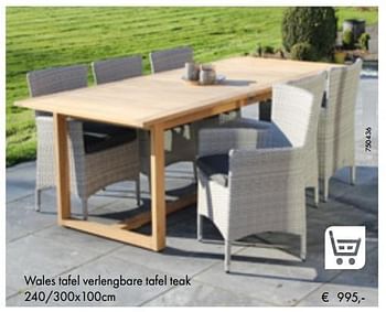 Aanbiedingen Wales tafel verlengbare tafel teak - Huismerk - Multi Bazar - Geldig van 05/03/2019 tot 31/05/2019 bij Multi Bazar