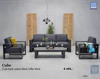 Aanbiedingen 3-zits bank carbon black-reflex black - Garden Impressions - Geldig van 05/03/2019 tot 31/05/2019 bij Multi Bazar