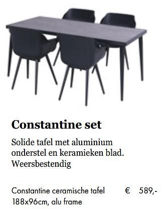 Aanbiedingen Constantine ceramische tafel 188x96cm, alu frame - Hartman - Geldig van 05/03/2019 tot 31/05/2019 bij Multi Bazar
