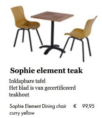 Aanbiedingen Sophie element dining chair curry yellow - Hartman - Geldig van 05/03/2019 tot 31/05/2019 bij Multi Bazar