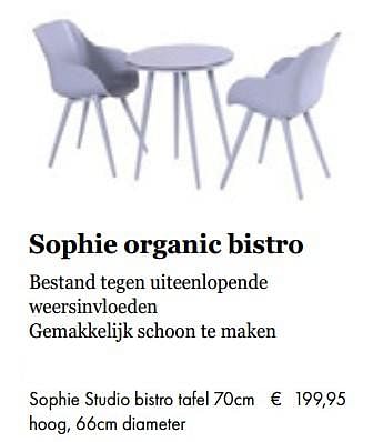 Aanbiedingen Sophie studio bistro tafel 70cm hoog, 66cm diameter - Hartman - Geldig van 05/03/2019 tot 31/05/2019 bij Multi Bazar