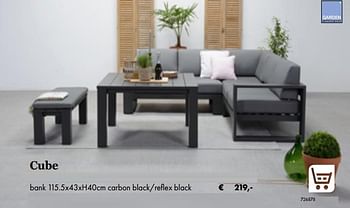 Aanbiedingen Bank carbon black-reflex black - Garden Impressions - Geldig van 05/03/2019 tot 31/05/2019 bij Multi Bazar