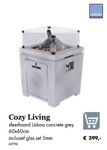 Aanbiedingen Cosy living sfeerhaard lisboa concrete grey - Garden Impressions - Geldig van 05/03/2019 tot 31/05/2019 bij Multi Bazar