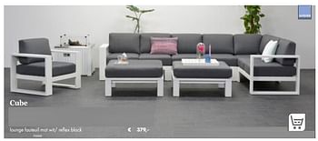 Aanbiedingen Lounge fauteuil mat wit- reflex black - Garden Impressions - Geldig van 05/03/2019 tot 31/05/2019 bij Multi Bazar