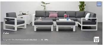 Aanbiedingen Lounge tafel mat wit- reflex black - Garden Impressions - Geldig van 05/03/2019 tot 31/05/2019 bij Multi Bazar