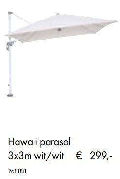 Aanbiedingen Hawaii parasol - Platinum Casual Living - Geldig van 05/03/2019 tot 31/05/2019 bij Multi Bazar
