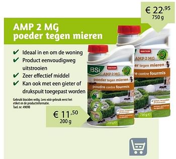 Aanbiedingen Amp 2 mg poeder tegen mieren - BSI - Geldig van 01/03/2019 tot 31/10/2019 bij Multi Bazar