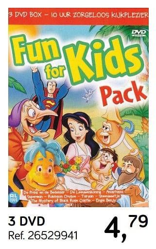 Aanbiedingen Fun for kids pack 3dvd - Fun - Geldig van 19/03/2019 tot 16/04/2019 bij Supra Bazar