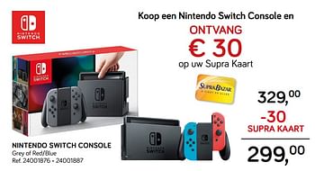 Aanbiedingen Nintendo switch console - Nintendo - Geldig van 19/03/2019 tot 16/04/2019 bij Supra Bazar