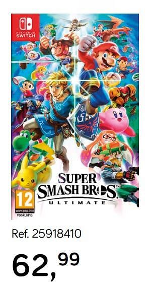 Aanbiedingen Super smash bros ultimate - Nintendo - Geldig van 19/03/2019 tot 16/04/2019 bij Supra Bazar