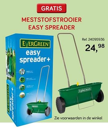Aanbiedingen Meststofstrooier easy spreader - Evergreen - Geldig van 19/03/2019 tot 16/04/2019 bij Supra Bazar