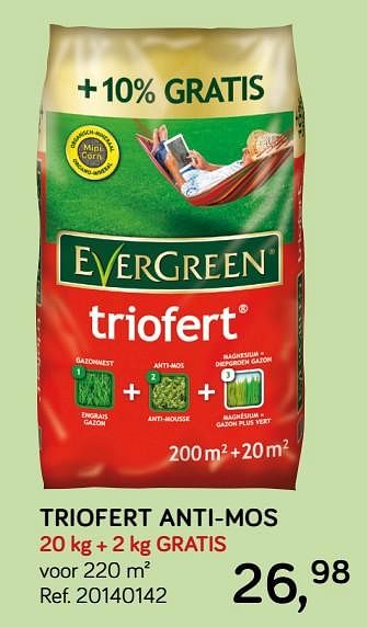 Aanbiedingen Triofert anti-mos - Evergreen - Geldig van 19/03/2019 tot 16/04/2019 bij Supra Bazar