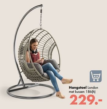 Aanbiedingen Hangstoel london met kussen - Huismerk - Multi Bazar - Geldig van 01/04/2019 tot 22/04/2019 bij Multi Bazar