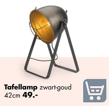Aanbiedingen Tafellamp zwart-goud - Huismerk - Multi Bazar - Geldig van 01/04/2019 tot 22/04/2019 bij Multi Bazar