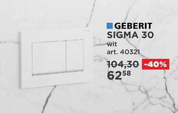 Aanbiedingen Sigma 30 - Geberit - Geldig van 01/04/2019 tot 27/04/2019 bij X2O
