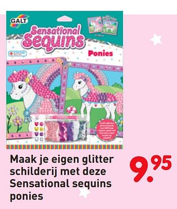 Aanbiedingen Maak je eigen glitter schilderij met deze sensational sequins ponies - Galt - Geldig van 08/04/2019 tot 08/05/2019 bij Europoint