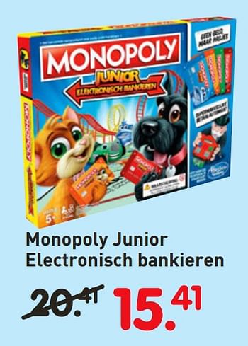 Aanbiedingen Monopoly junior electronisch bankieren - Hasbro - Geldig van 08/04/2019 tot 08/05/2019 bij Europoint