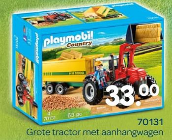 Aanbiedingen 70131 grote tractor met aanhangwagen - Playmobil - Geldig van 08/04/2019 tot 08/05/2019 bij Europoint