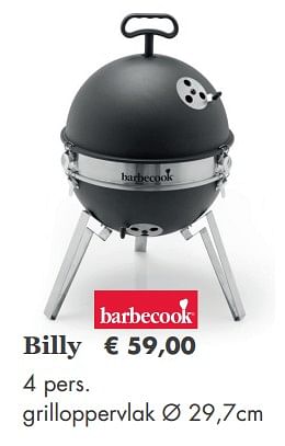 Aanbiedingen Billy - Barbecook - Geldig van 08/04/2019 tot 08/05/2019 bij Europoint
