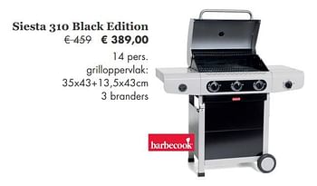Aanbiedingen Siesta 310 black edition - Barbecook - Geldig van 08/04/2019 tot 08/05/2019 bij Europoint