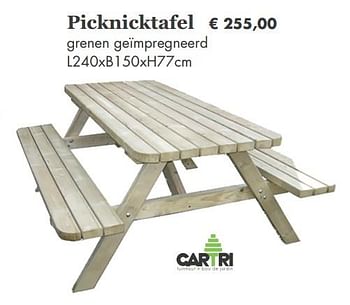 Aanbiedingen Picknicktafel - Cartri - Geldig van 08/04/2019 tot 08/05/2019 bij Europoint