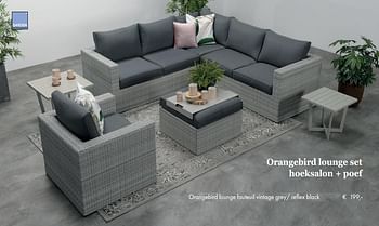 Aanbiedingen Orangebird lounge fauteuil vintage grey- reflex black - Garden Impressions - Geldig van 08/04/2019 tot 08/05/2019 bij Europoint