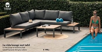 Aanbiedingen La vida lounge set aluminium-teak - Persoon Outdoor Living - Geldig van 08/04/2019 tot 08/05/2019 bij Europoint