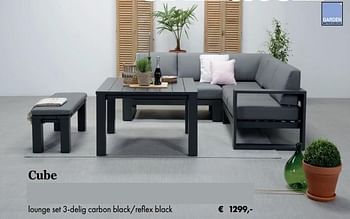 Aanbiedingen Cube lounge set 3-delig carbon black-reflex black - Garden Impressions - Geldig van 08/04/2019 tot 08/05/2019 bij Europoint