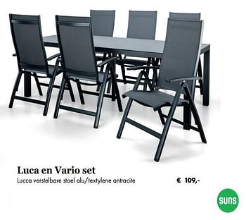 Aanbiedingen Lucca verstelbare stoel alu-textylene antracite - Suns - Geldig van 08/04/2019 tot 08/05/2019 bij Europoint
