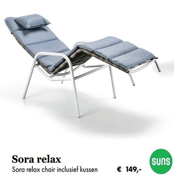 Aanbiedingen Sora relax chair inclusief kussen - Suns - Geldig van 08/04/2019 tot 08/05/2019 bij Europoint