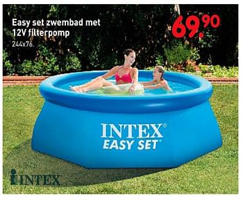 Aanbiedingen Easy set zwembad met 12v filterpomp - Intex - Geldig van 08/04/2019 tot 08/05/2019 bij Europoint