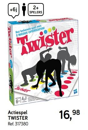 Aanbiedingen Actiespel twister - Hasbro - Geldig van 09/04/2019 tot 07/05/2019 bij Supra Bazar