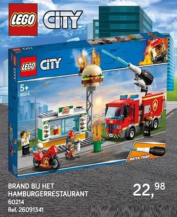 Aanbiedingen Brand bij het hamburgerrestaurant 60214 - Lego - Geldig van 09/04/2019 tot 07/05/2019 bij Supra Bazar