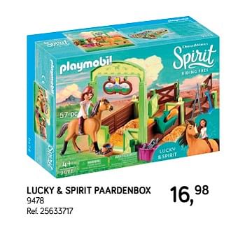Aanbiedingen Lucky + spirit paardenbox 9478 - Playmobil - Geldig van 09/04/2019 tot 07/05/2019 bij Supra Bazar