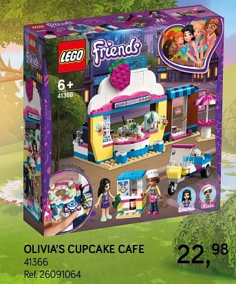 Aanbiedingen Olivia`s cupcake cafe 41366 - Lego - Geldig van 09/04/2019 tot 07/05/2019 bij Supra Bazar