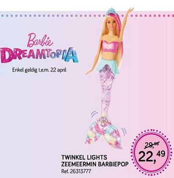 Aanbiedingen Twinkel lights zeemeermin barbiepop - Mattel - Geldig van 09/04/2019 tot 07/05/2019 bij Supra Bazar
