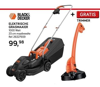 Aanbiedingen Black + decker elektrische grasmaaier - Black &amp; Decker - Geldig van 09/04/2019 tot 07/05/2019 bij Supra Bazar