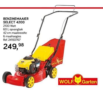 Aanbiedingen Wolf garten benzinemaaier select 4200 - Wolf Garten - Geldig van 09/04/2019 tot 07/05/2019 bij Supra Bazar