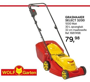 Aanbiedingen Wolf garten grasmaaier select 3200 - Wolf Garten - Geldig van 09/04/2019 tot 07/05/2019 bij Supra Bazar