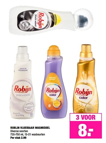 Aanbiedingen Robijn vloeibaar wasmiddel - Robijn - Geldig van 08/04/2019 tot 21/04/2019 bij Big Bazar