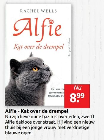 Aanbiedingen Alfie - kat over de drempel - Huismerk - Boekenvoordeel - Geldig van 12/04/2019 tot 20/04/2019 bij Boekenvoordeel