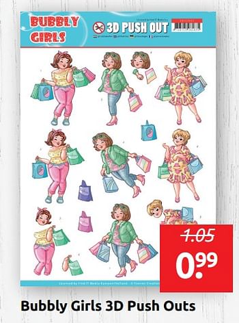 Aanbiedingen Bubbly girls 3d push outs - Huismerk - Boekenvoordeel - Geldig van 12/04/2019 tot 20/04/2019 bij Boekenvoordeel