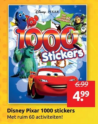 Aanbiedingen Disney pixar 1000 stickers - Disney - Geldig van 12/04/2019 tot 20/04/2019 bij Boekenvoordeel
