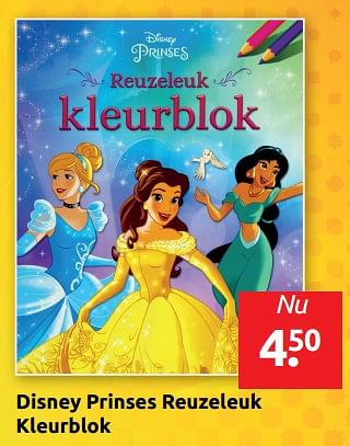 Aanbiedingen Disney prinses reuzeleuk kleurblok - Disney - Geldig van 12/04/2019 tot 20/04/2019 bij Boekenvoordeel