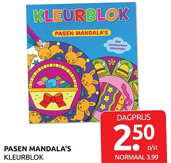 Aanbiedingen Pasen mandala`s kleurblok - Huismerk - Boekenvoordeel - Geldig van 12/04/2019 tot 20/04/2019 bij Boekenvoordeel