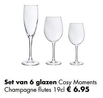 Aanbiedingen Set van 6 glazen champagne flutes - Huismerk - Multi Bazar - Geldig van 21/04/2019 tot 12/05/2019 bij Multi Bazar
