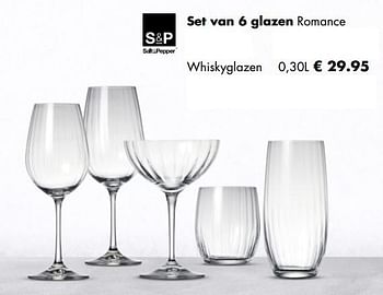 Aanbiedingen Set van 6 glazen romance whiskyglazen - S&amp;P - Geldig van 21/04/2019 tot 12/05/2019 bij Multi Bazar